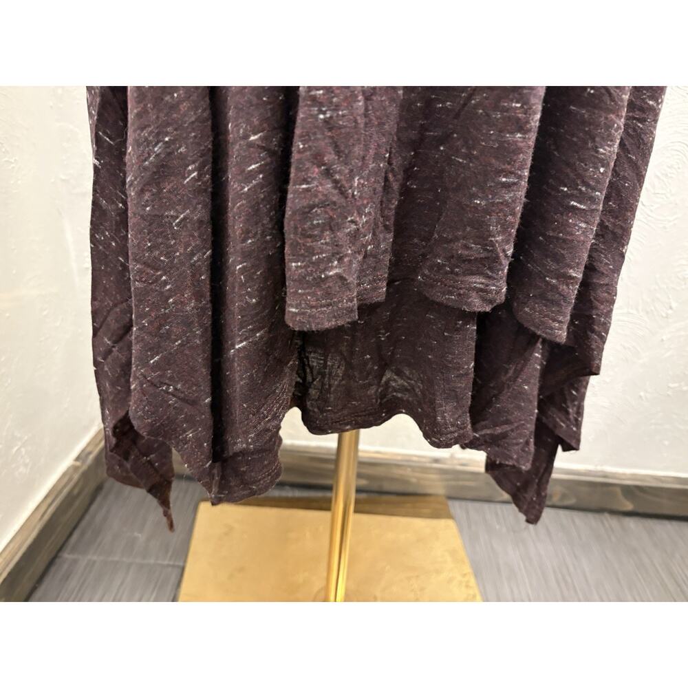 Anthropologie Dolan Melanie Maroon Heather Knit Asymmetrical Dress Size Small - Picture 3 of 9